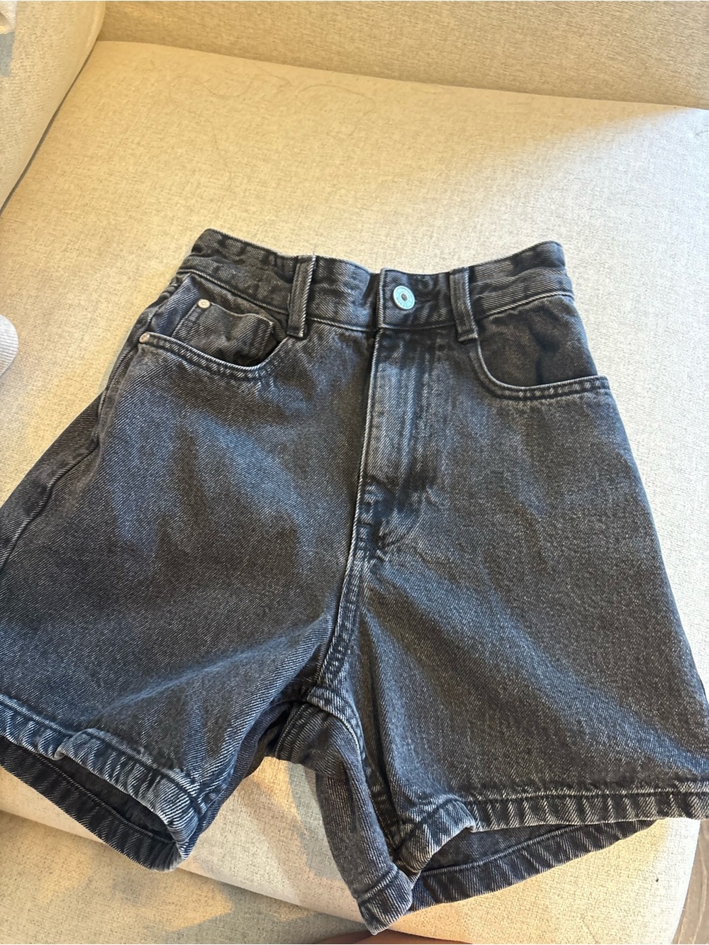 Zara Dark Gray/Black Denim Women Shorts